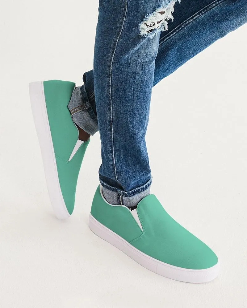 Pastel Cool Green Slip-On Canvas Sneakers | Men's | Bright Pastel Cool Green | C60M0Y45K0