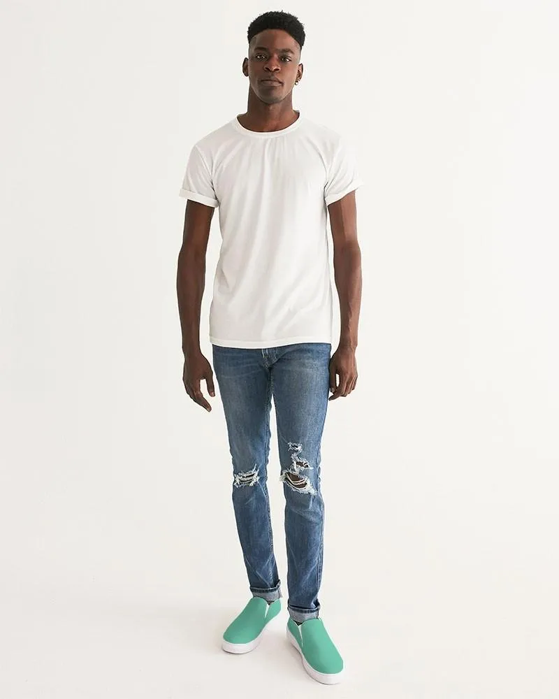Pastel Cool Green Slip-On Canvas Sneakers | Men's | Bright Pastel Cool Green | C60M0Y45K0