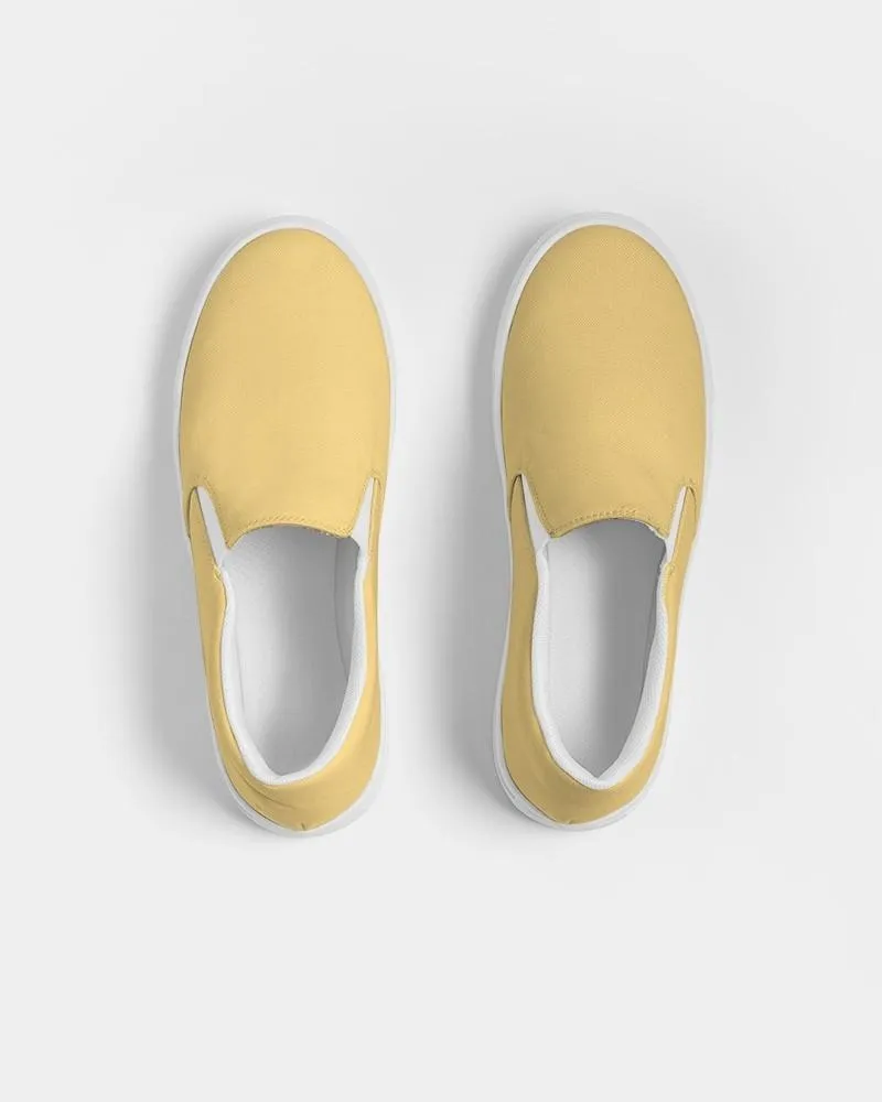 Pastel Orange Yellow Slip-On Canvas Sneakers | Women's | Bright Pastel Orange Yellow | C0M15Y60K0