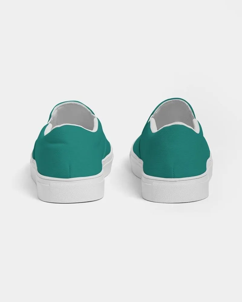 Shaded Blue-Green Slip-On Canvas Sneakers | Women's | C100M0Y50K30