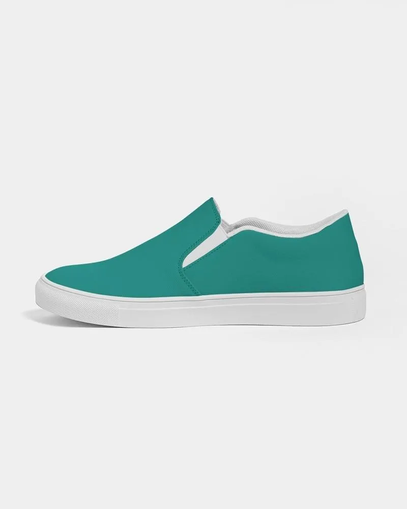 Shaded Blue-Green Slip-On Canvas Sneakers | Women's | C100M0Y50K30