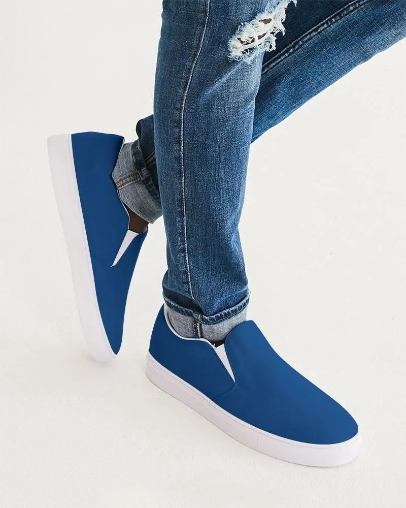Shaded Blue Slip-On Canvas Sneakers | Men's | C100M75Y0K30