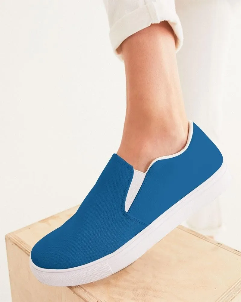 Shaded Blue Slip-On Canvas Sneakers | Women's | C100M50Y0K30