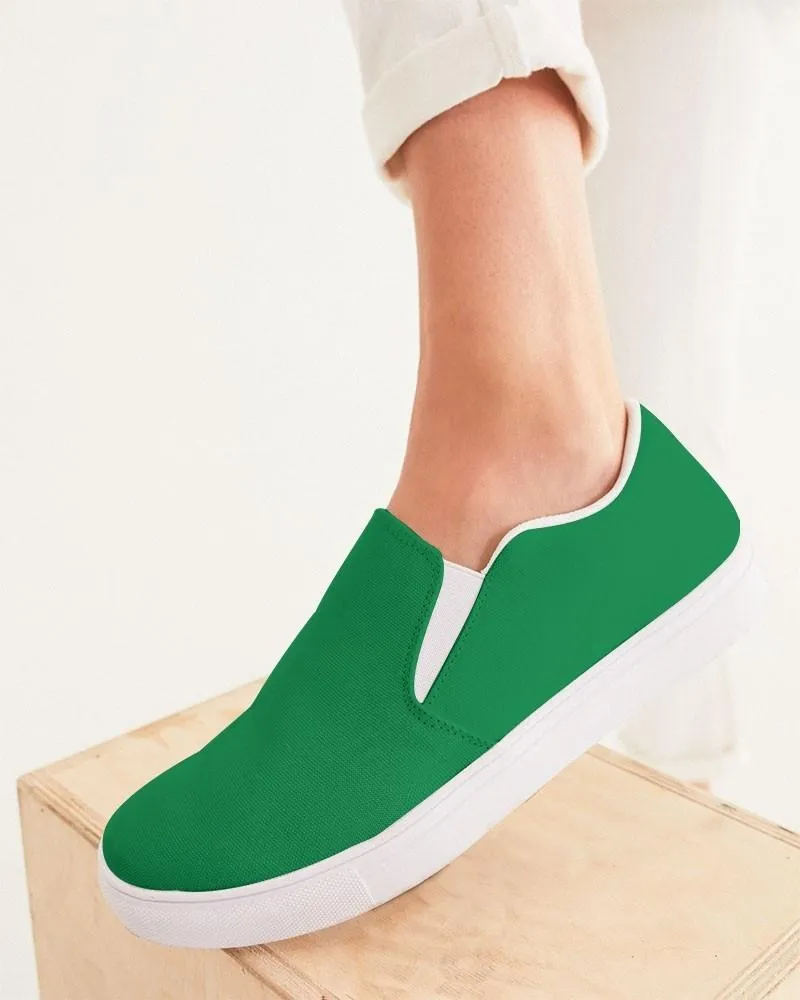 Shaded Green Slip-On Canvas Sneakers | Women's | C100M0Y100K30