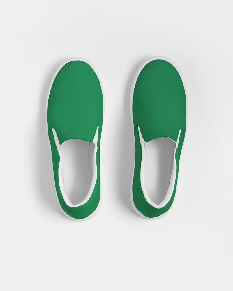 Shaded Green Slip-On Canvas Sneakers | Women's | C100M0Y100K30