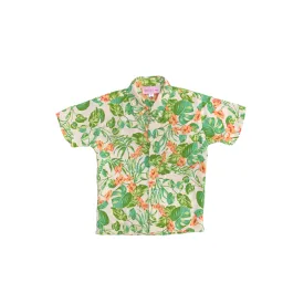 Shawn Shirt in Green Cream Leaf