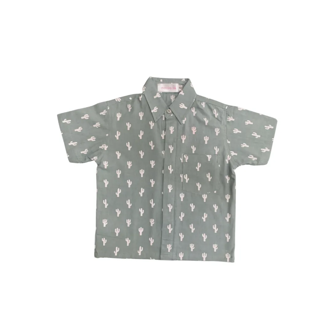 Shawn Shirt in Grey Cactus