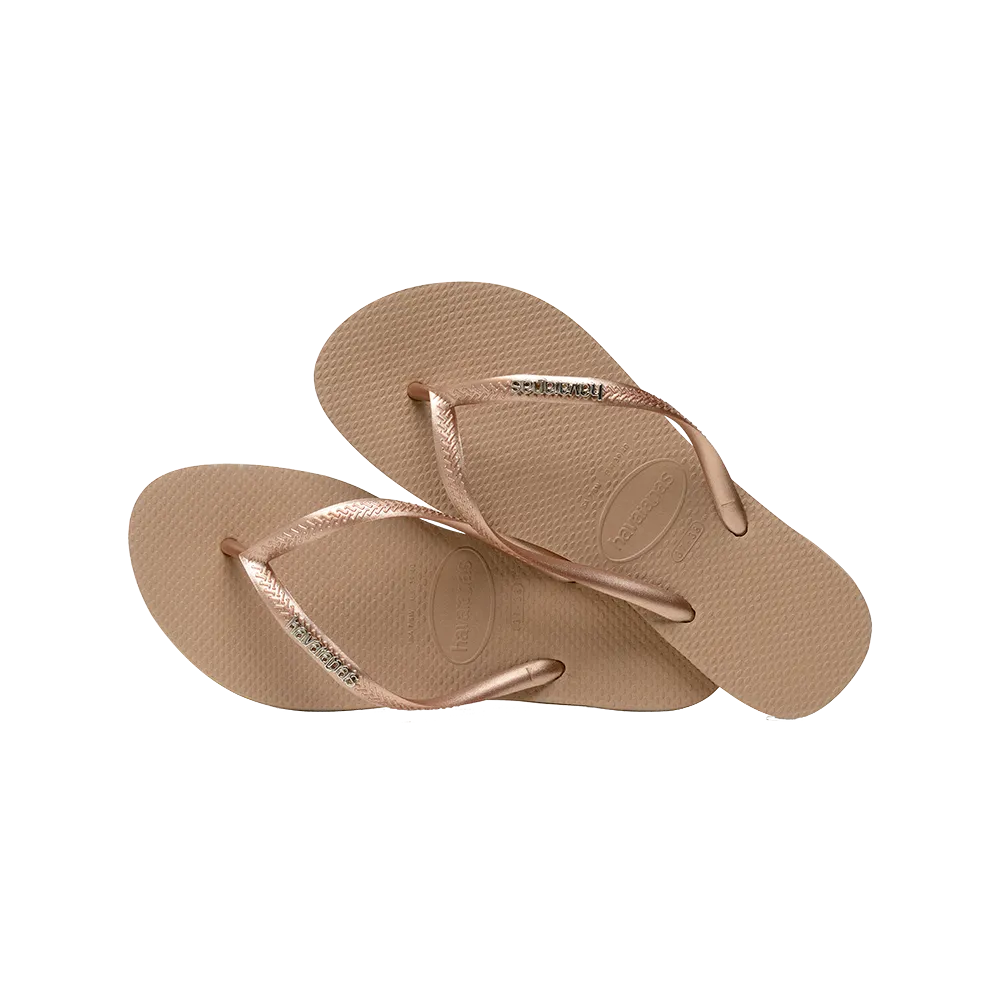 Slim Logo Metallic Flip Flops