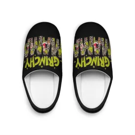 Slippers - Grinch-Themed Women's Indoor Slippers for Cozy Holiday Comfort