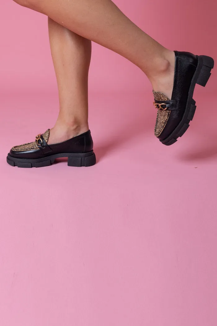 Tania Loafer Black Leopard