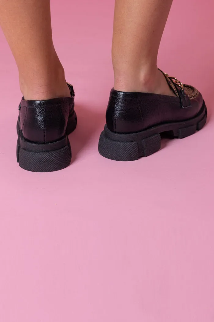 Tania Loafer Black Leopard