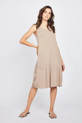 Tank Dress With Crepe Bottom