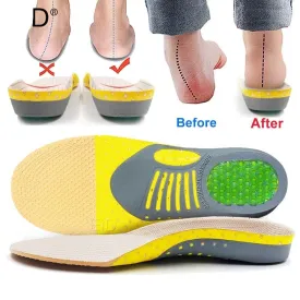 Wholesale UK 2 pieces Premium Orthotic UK Gel Insoles Orthopedic Flat Foot Health Sole Pad For Shoes Insert Arch Support Pad For Plantar fasciitis Unisex Bulk